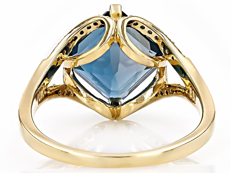 アクセサリー Blue Cushion-Cut London Blue Topaz & Diamond Accent Butterfly