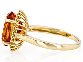 Madeira Citrine With Yellow Diamond 10k Yellow Gold Ring 3.92ctw