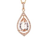 Peach Morganite 14k Rose Gold Pendant With Chain 3.14tw
