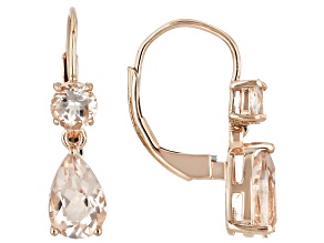 Peach Morganite 10k Rose Gold Earrings 1.76ctw