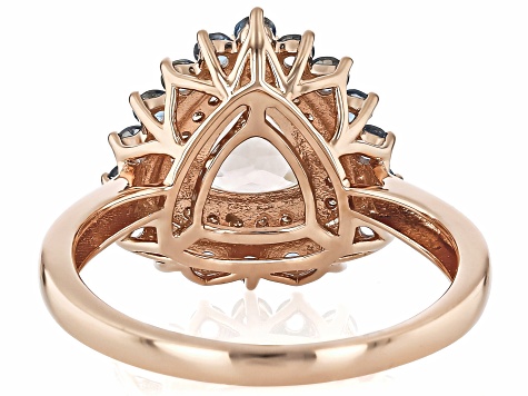 Peach Morganite With Santa Maria Aquamarine And White Diamond 10k