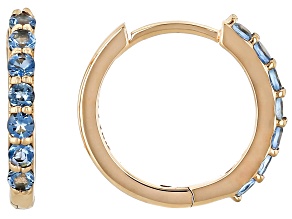 Blue Santa Maria Aquamarine 10k Rose Gold Hoop Earrings 0.35ctw