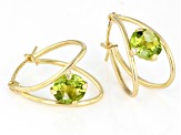 Green Peridot 10k Yellow Gold Earrings 1.33ctw