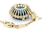 London Blue Topaz 10k Yellow Gold Pendant With Chain 7.32ctw