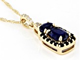 Blue Kyanite 10k Yellow Gold Pendant With Chain 1.47ctw