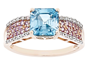 Picture of Blue Zircon 10k Rose Gold Ring 3.09ctw