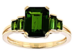 Green Chrome Diopside 10k Yellow Gold Ring 2.30ctw
