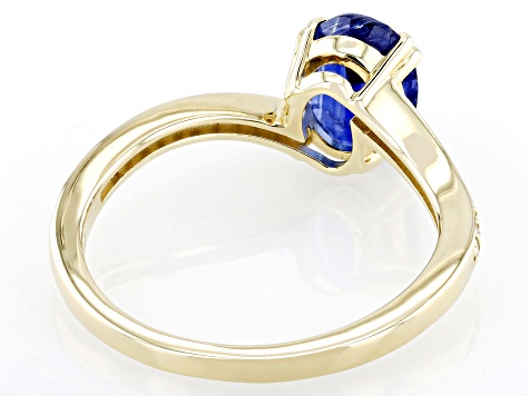 Blue Kyanite 10k Yellow Gold Ring 1.50ctw