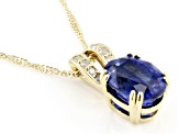 Blue Kyanite 10k Yellow Gold Pendant With Chain 1.45ctw