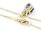 Blue Kyanite 10k Yellow Gold Pendant With Chain 1.45ctw