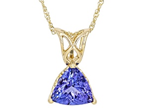 Blue Tanzanite 14k Yellow Gold Pendant With Chain 2.21ctw