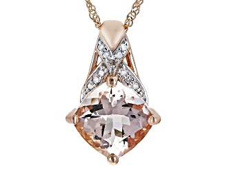 Peach Morganite 10k Rose Gold Pendant With Chain 1.79ctw