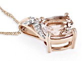 Peach Morganite 10k Rose Gold Pendant With Chain 1.79ctw