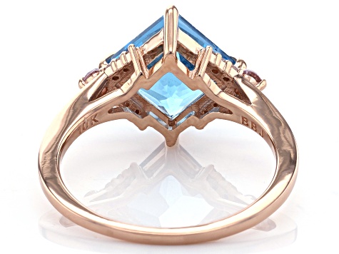 Swiss Blue Topaz 10k Rose Gold Ring 2.72ctw