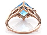 Swiss Blue Topaz 10k Rose Gold Ring 2.72ctw