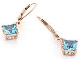 Swiss Blue Topaz 10k Rose Gold Dangle Earrings 2.45ctw