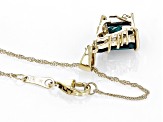 Blue Lab Created Alexandrite 10K Yellow Gold Pendant with Chain 2.90ctw