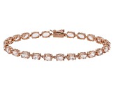 Peach Morganite 10k Rose Gold Tennis Bracelet 7.98ctw