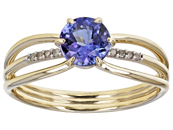 Picture of Blue Tanzanite 10k Yellow Gold Ring 0.80ctw