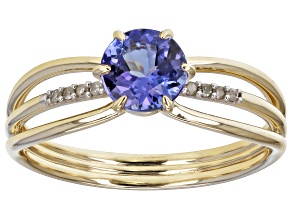 Blue Tanzanite 10k Yellow Gold Ring 0.80ctw