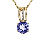 Tanzanite 10k Yellow Gold Pendant With Chain 0.79ctw
