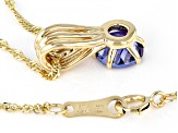 Tanzanite 10k Yellow Gold Pendant With Chain 0.79ctw