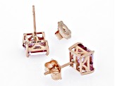 Pink Topaz 10k Rose Gold Stud Earrings 4.26ctw