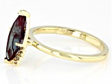 Blue Lab Created Alexandrite 10k Yellow Gold Ring 1.74ctw