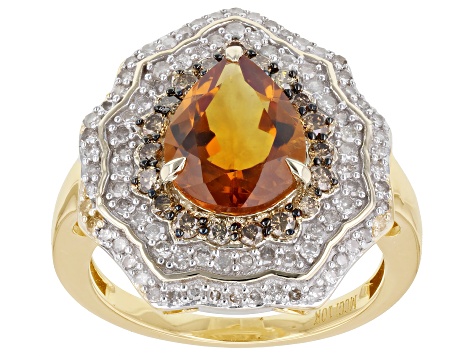 Orange Madeira Citrine 10k Yellow Gold Ring 2.43ctw