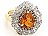 Orange Madeira Citrine 10k Yellow Gold Ring 2.43ctw