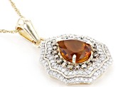 Madeira Citrine 10k Yellow Gold Pendant with Chain 2.43ctw