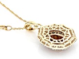 Madeira Citrine 10k Yellow Gold Pendant with Chain 2.43ctw