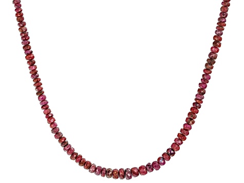 Ruby 14k Yellow Gold Beaded 18" Necklace