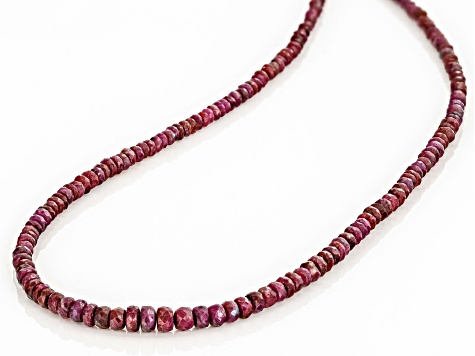 Ruby 14k Yellow Gold Beaded 18" Necklace