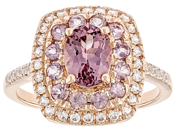 Pink Color Shift Garnet 10k Rose Gold Ring 1.94ctw