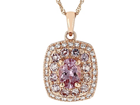 Pink Color Shift Garnet 10k Rose Gold Pendant With Chain 1.84ctw ...