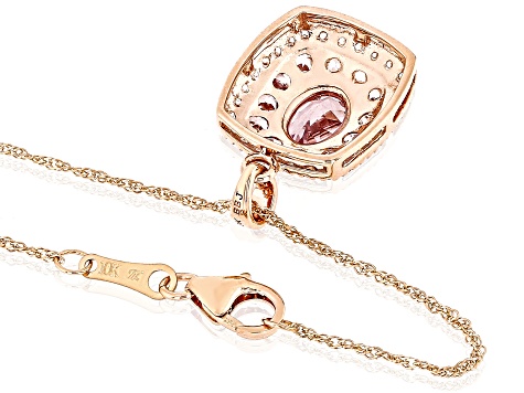 Pink Color Shift Garnet 10k Rose Gold Pendant With Chain 1.84ctw