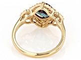 Blue Lab Created Alexandrite 10k Yellow Gold Ring 1.86ctw