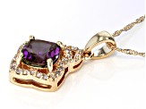 Blue Lab Alexandrite 10k Yellow Gold Pendant With Chain 1.85ctw