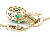 Green Emerald 14k Yellow Gold Pendant With Chain 1.37ctw