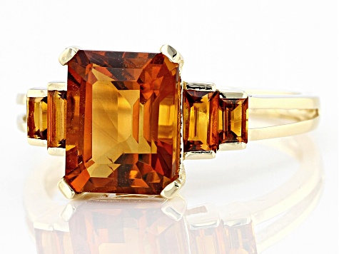 Orange Madeira Citrine 10k Yellow Gold Ring 2.29ctw