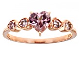 Pink Color Shift Garnet 10k Rose Gold Heart Ring 0.92ctw