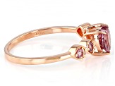 Pink Color Shift Garnet 10k Rose Gold Heart Ring 0.92ctw