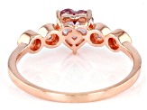 Pink Color Shift Garnet 10k Rose Gold Heart Ring 0.92ctw