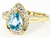 Blue Zircon 10k Yellow Gold Ring 1.81ctw