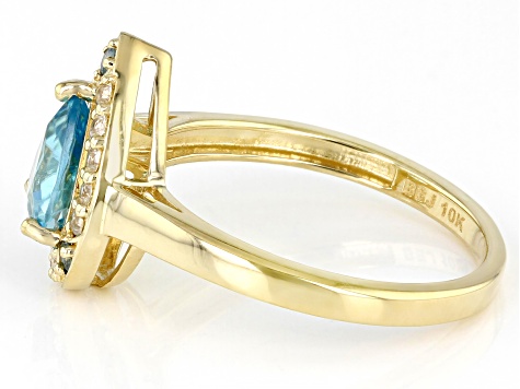 Blue Zircon 10k Yellow Gold Ring 1.81ctw