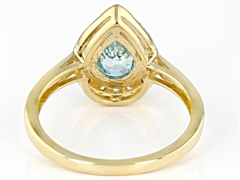 Blue Zircon 10k Yellow Gold Ring 1.81ctw