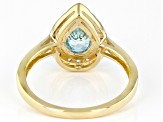 Blue Zircon 10k Yellow Gold Ring 1.81ctw