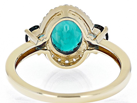 Blue Lab Created Alexandrite 10k Yellow Gold Ring 2.54ctw - CLG196