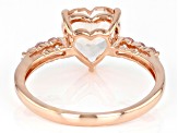 Peach Morganite 10k Rose Gold Heart Ring 1.65ctw